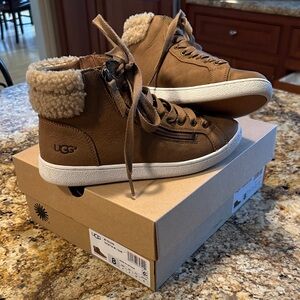 UGG Tan Shearling-Lined Sneakers
